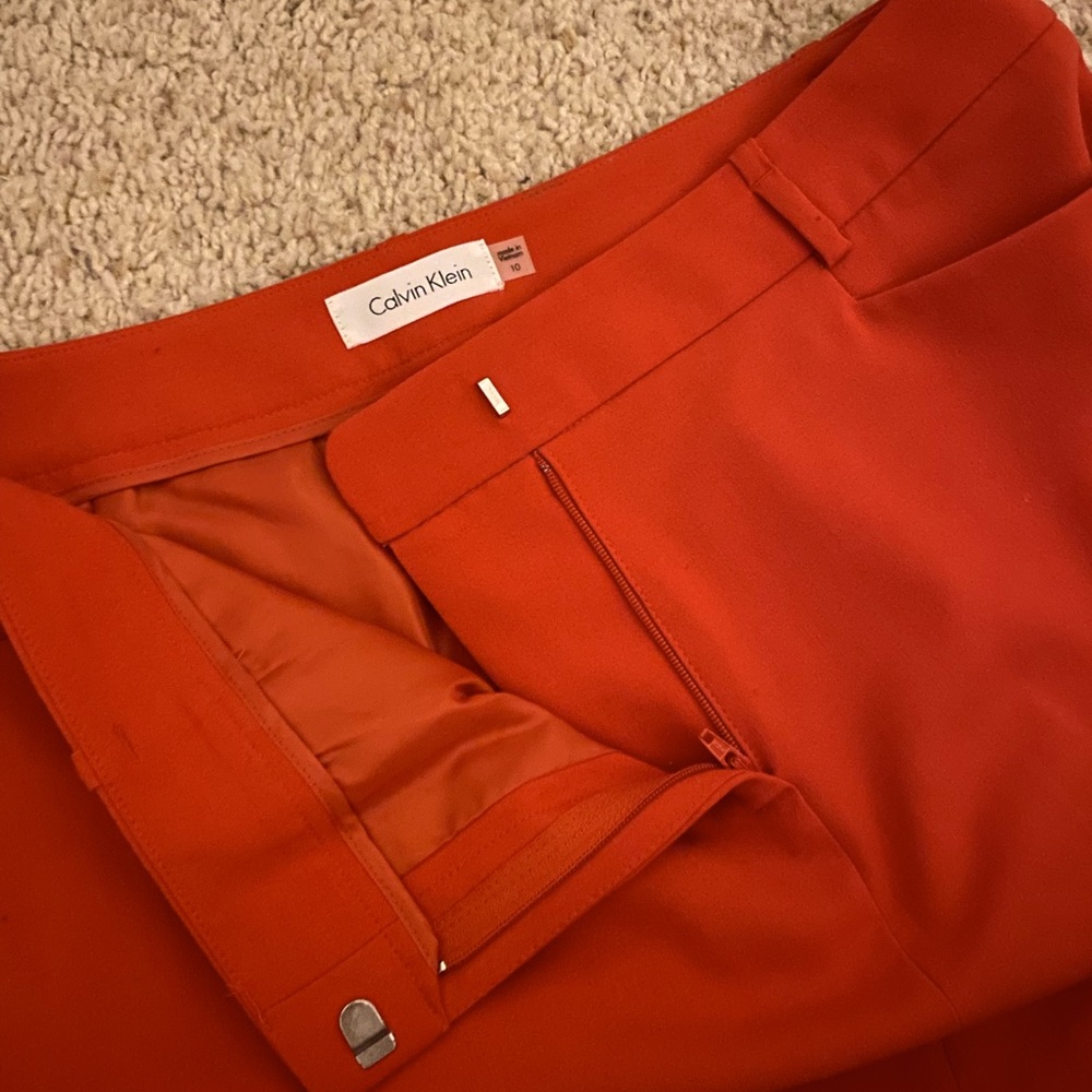 Calvin Klein Orange lined skirt